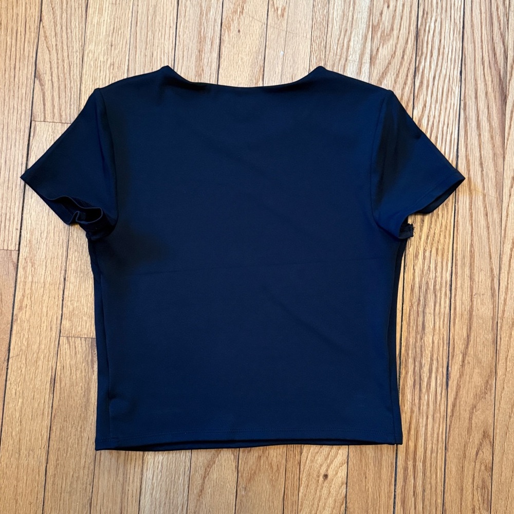 Body Contour High Compression Matte 90's Cropped Tee - black M - Picture 5 of 5